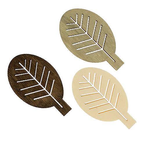 Listki drewniane różne 4cm naturalne 72 szt