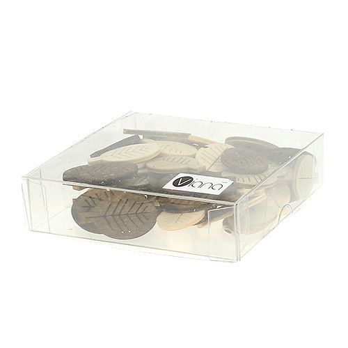 Floristik24 Listki drewniane różne 4cm naturalne 72 szt