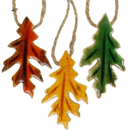 Produkt Dekoracyjne liście drewno do zawieszenia kolorowej jesiennej dekoracji 6,5×4cm 12szt