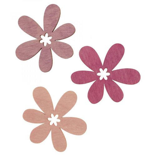 Drewniane kwiaty rozproszone dekoracja kwiaty drewno fioletowo/fioletowo/różowy Ø2cm 144szt