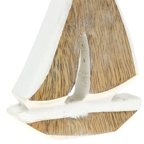 Floristik24 Deco boat drewno mango naturalne, białe 10,5cm x 8,5cm