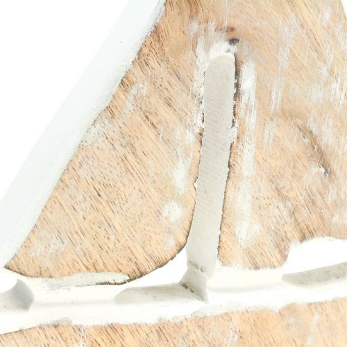 Floristik24 Deco Boat Mango Wood Natural, White 21cm x 18cm