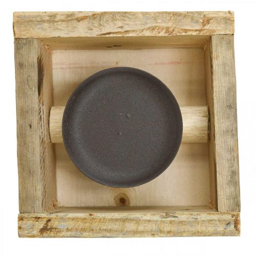 Floristik24 Świecznik dekoracja stołu świecznik dekoracja drewniana 15×15cm