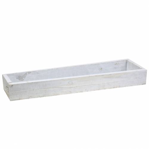 Floristik24 Taca drewniana myta na biało 55,5×15,5cm H7cm