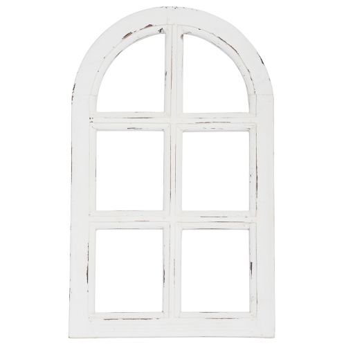 Floristik24 Drewniana dekoracja shabby chic ozdobna rama okienna drewno biała 29,5×48cm