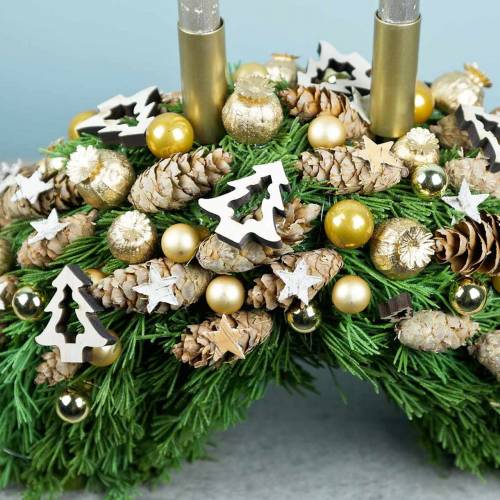 Floristik24 Drewniana dekoracja choinkowa naturalna 2cm - 8cm 32 szt