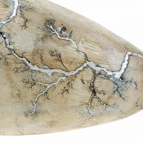 Floristik24 Jajko Wielkanocne Mango Wood Natural White Washed Dekoracja Wielkanocna Drewno H16cm