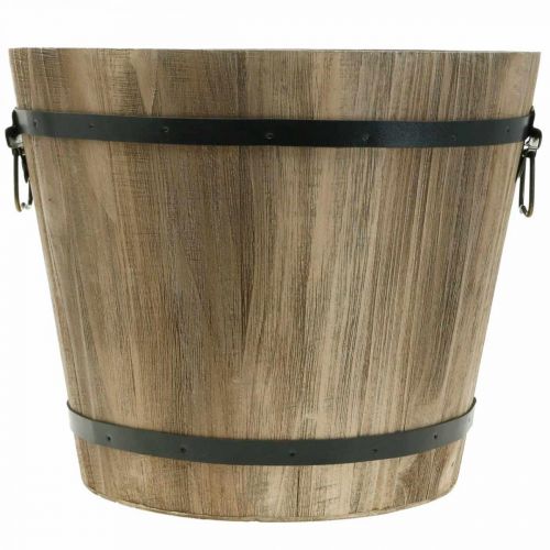 Floristik24 Donica drewniana okrągła z uchwytami Vintage doniczka Ø40cm