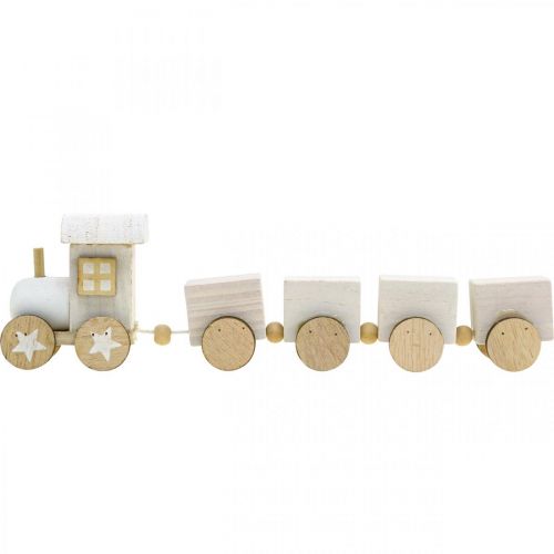 Produkt Drewniany pociąg deco Świąteczny pociąg biały L20cm W6cm 2szt