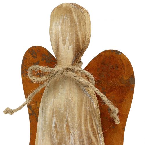 Produkt Drewniany aniołek z rdzawymi skrzydłami 38x13,5cm