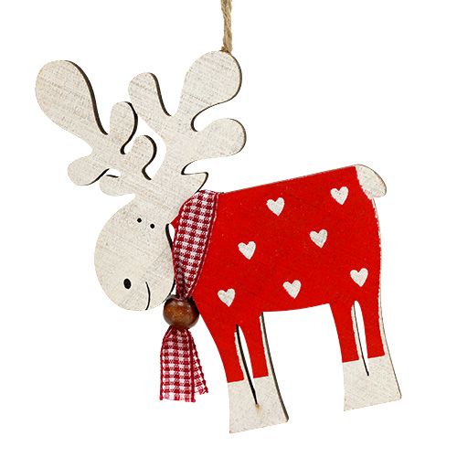 Floristik24 Figurka drewniana łoś do zawieszenia 11cm ass.12szt.