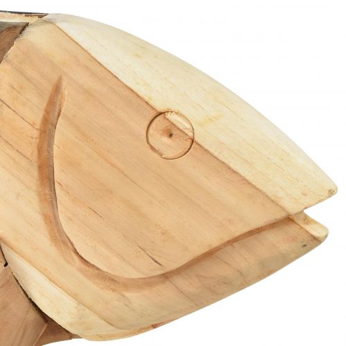 Floristik24 Drewniana ryba z drewna tekowego, dekoracja stołu rybnego, drewno 63 cm