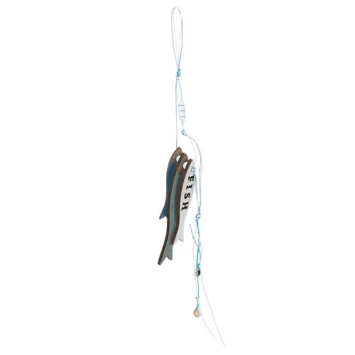 Drewniane wiszące ozdoby w kształcie ryb, niebieskie, 36 cm, 4 sztuki kupić | Floristik24.pl