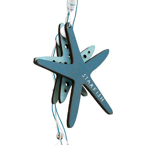 Floristik24 Wieszak drewniany rozgwiazda niebieski 36cm 4szt