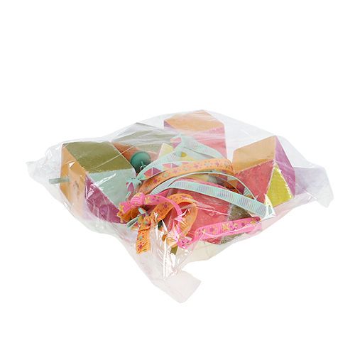 Drewniana zawieszka domek dla ptaków 7x3x3cm kolorowa 6szt. | Floristik24.pl