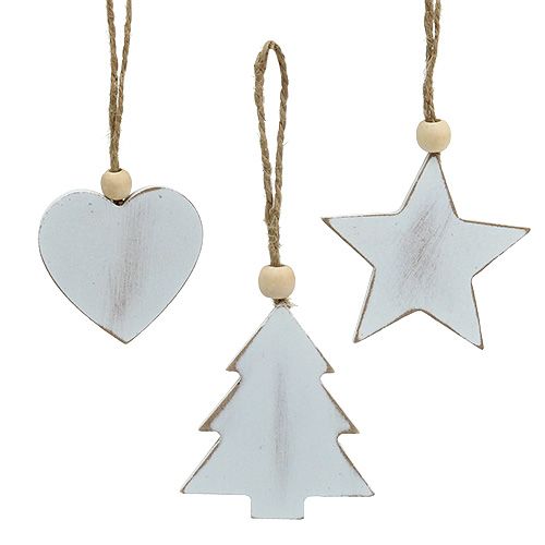 Produkt Drewniane wieszaki różne. Białe 5-6cm 6 sztuk