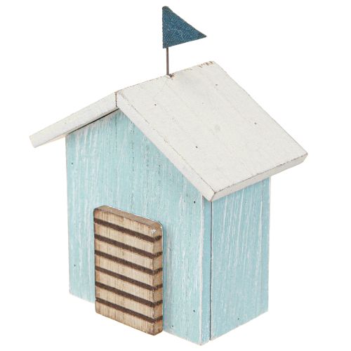 Produkt Domek drewniany Dekoracja domku na plaży naturalny niebieski W9,5cm 3 szt