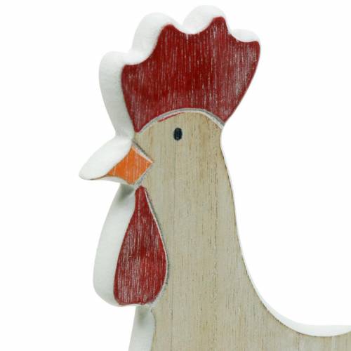 Floristik24 Drewniany kogut z koszykiem, dekoracja wielkanocna, drewniana figurka do sadzenia, dekoracja wiosenna, kurczak deco