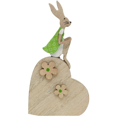 Floristik24 Królik drewniany na sercu 16,5cm 4szt.