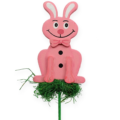 Floristik24 Naklejka drewniana króliczek na patyku 7cm 24szt.