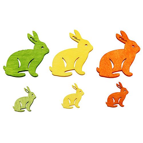 Produkt Drewniany królik 2cm - 4cm kolorowy mix 96 sztuk