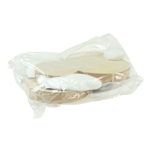 Produkt Króliczek drewniany z ruchomymi uszami brązowy biały 11,5×27cm 2 szt