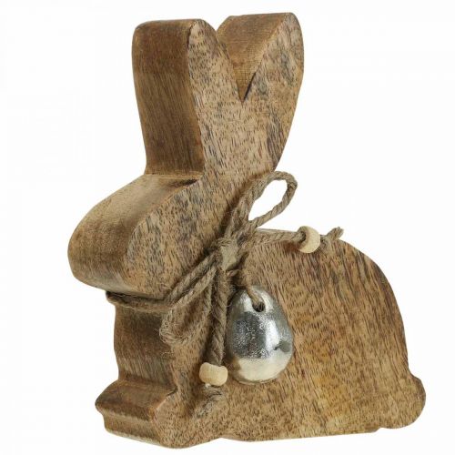 Drewniana dekoracja królika dekoracja stołu wielkanocne drewno mango 13×4×15cm