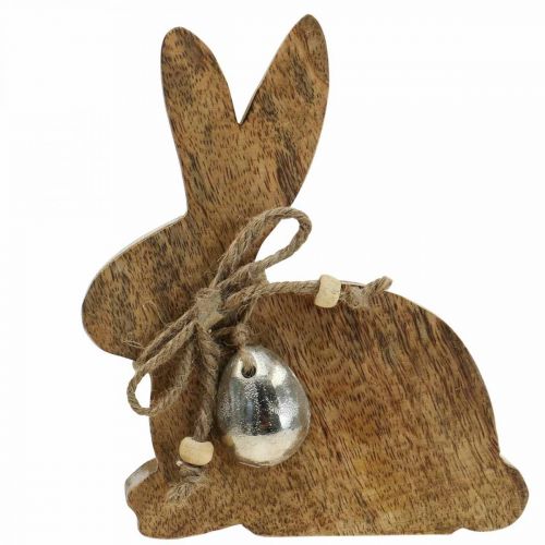 Floristik24 Drewniana dekoracja królika dekoracja stołu wielkanocne drewno mango 13×4×15cm