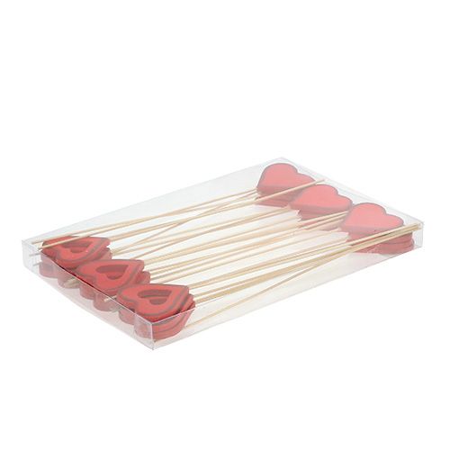 Floristik24 Serce drewniane 5cm czerwone 24szt