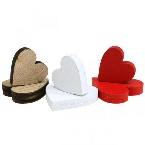 Produkt Drewniane serce rozproszone dekoracje ślubne serca drewniane 2,5/2/1,5cm 48 szt