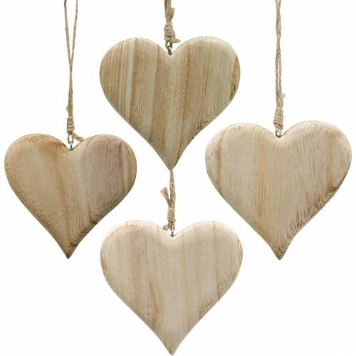 Floristik24 Deco Serce Walentynkowe Drewniane Serce do Powieszenia Naturalne Drewniane Deco 4szt