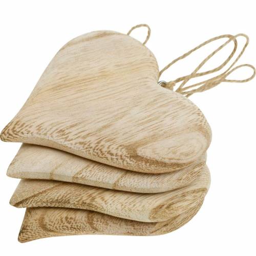 Floristik24 Deco Serce Walentynkowe Drewniane Serce do Powieszenia Naturalne Drewniane Deco 4szt