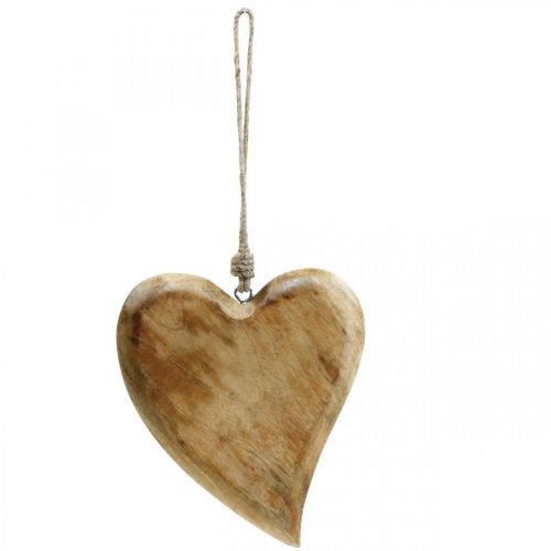 Floristik24 Drewniane serce, wiszące serce, serce z drewna mango 16×20cm