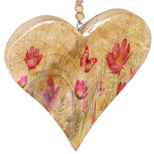 Produkt Drewniane Serca Do Wiszących Kwiatów Naturalny Róż H18cm 2 Szt