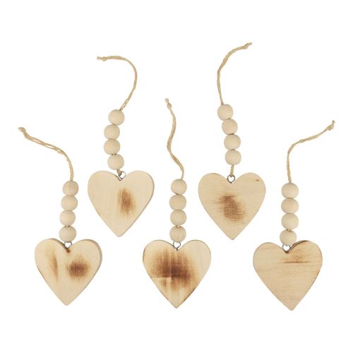 Produkt Drewniany wieszak dekoracyjny serca drewniane ozdobne serca spalone 8cm 6szt