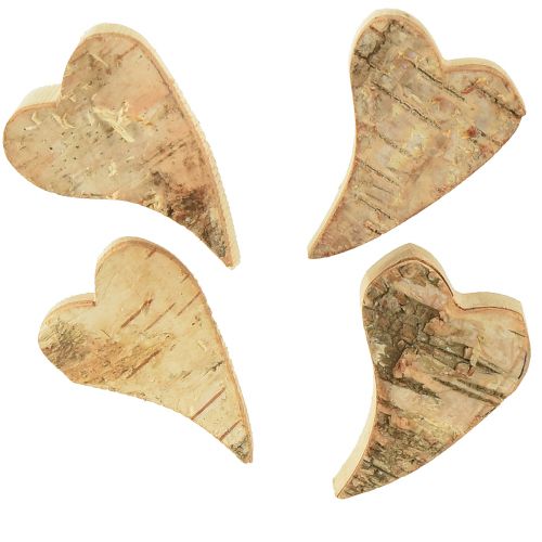 Floristik24 Drewniane serca rozrzutnik serce brzozowe naturalne 6×4cm 16szt