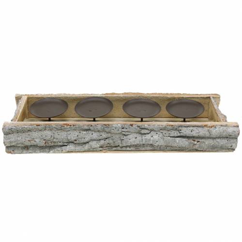 Floristik24 Świecznik na 4 świece Wood White Washed 45cm