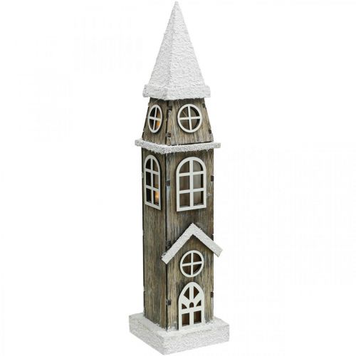 Wieża oświetleniowa z drewna Wieżowy kościół bożonarodzeniowy wys.45cm