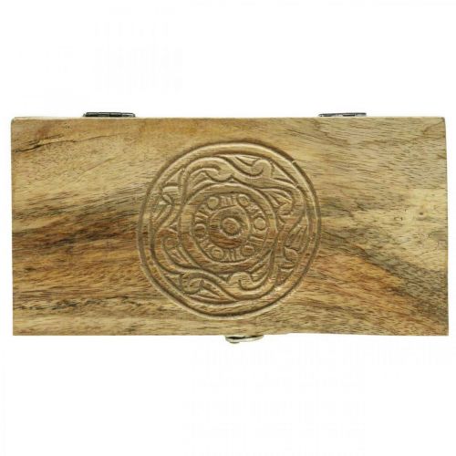 Floristik24 Drewniane pudełko z pokrywką Pudełko na biżuterię Drewniane pudełko 21,5 × 11 × 8,5 cm