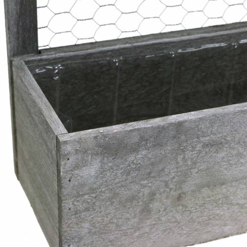 Produkt Planter Box Wood with Tin Roof and Rabbit Wire Washed Grey 38×13,5cm H34cm