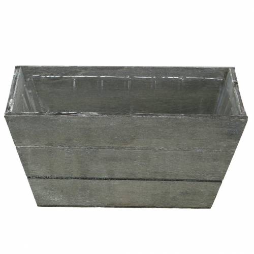 Floristik24 Planter Wooden Box Grey Washed 20x12cm H10cm