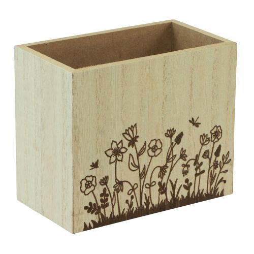 Produkt Drewniane pudełko z uchwytem na długopisy, organizer na biurko naturalny 14×8×12cm