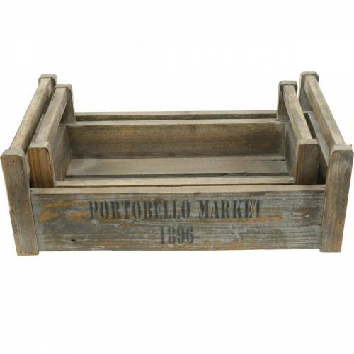 Floristik24 Deco taca vintage skrzynka drewniana 39,5×23/46,5×28,5cm zestaw 2 szt.
