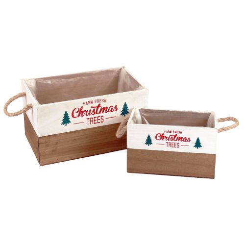 Produkt Drewniana skrzynka na rośliny prostokątna drewniana skrzynka L25/35cm, zestaw 2 szt