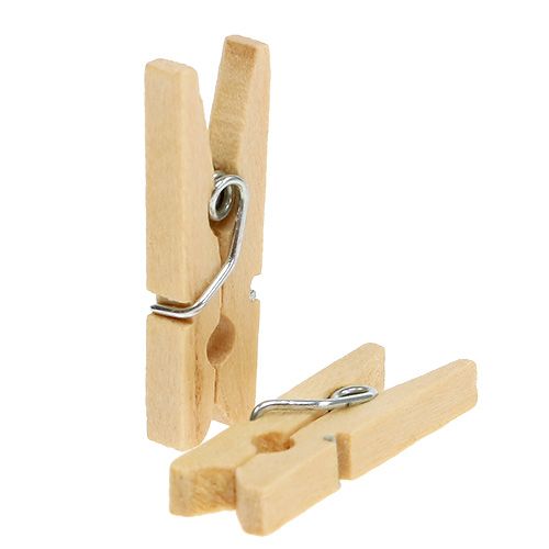 Floristik24 Klipsy drewniane natura 2,5cm 72 szt