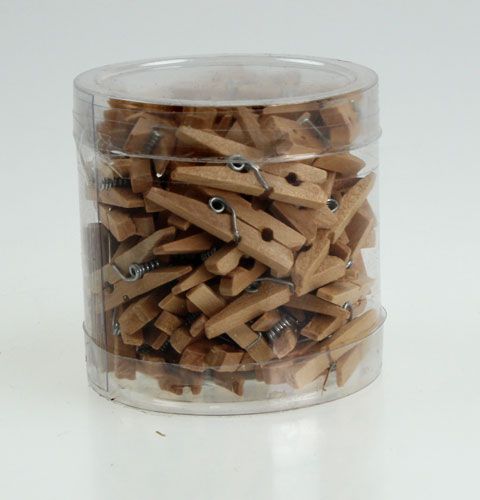 Produkt Ozdobne klipsy drewniane 3cm naturalne 72 szt
