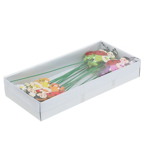 Floristik24 Drewniana biedronka na patyku 7cm 24szt.