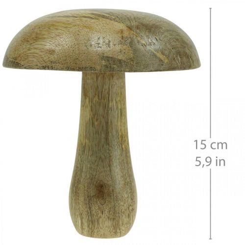 Floristik24 Grzyb drewniany naturalny, żółta dekoracja drewniana jesienne grzyby dekoracyjne 15×13cm