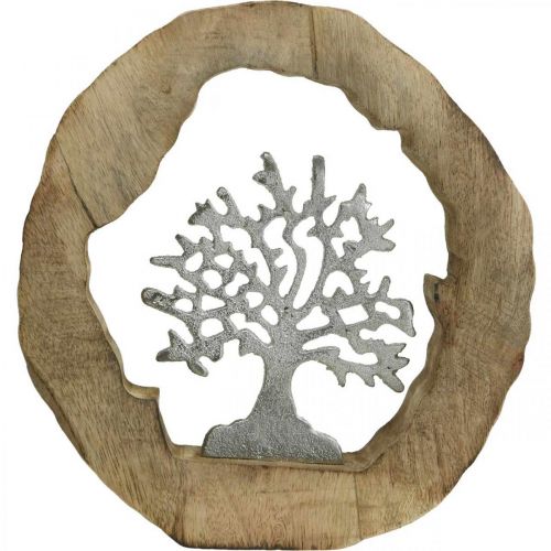 Produkt Deco rzeźba drzewo w drewnianej dekoracji stołu pierścieniowego do ustawienia 22×21×4cm