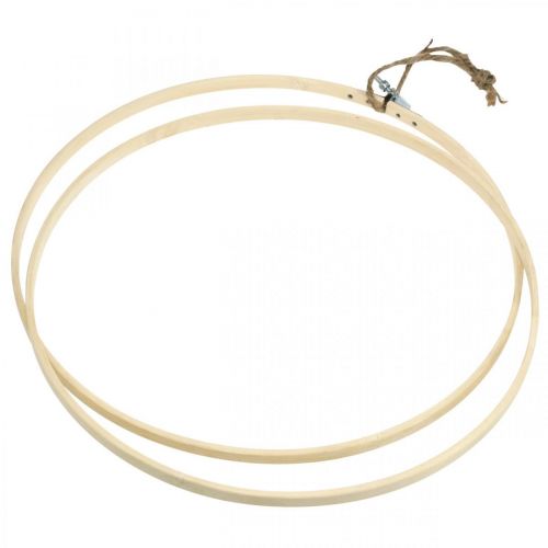 Produkt Drewniany pierścionek okrągły, ręcznie robiony, ramka do haftu, DIY, styl boho Ø24cm
